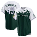 Colorado Rockies #49 Antonio Senzatela Player Green AmberGomez City Connect Home Game Stitched Jerseys
