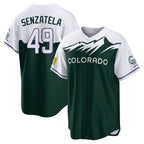 Colorado Rockies #49 Antonio Senzatela Player Green AmberGomez City Connect Home Game Stitched Jerseys