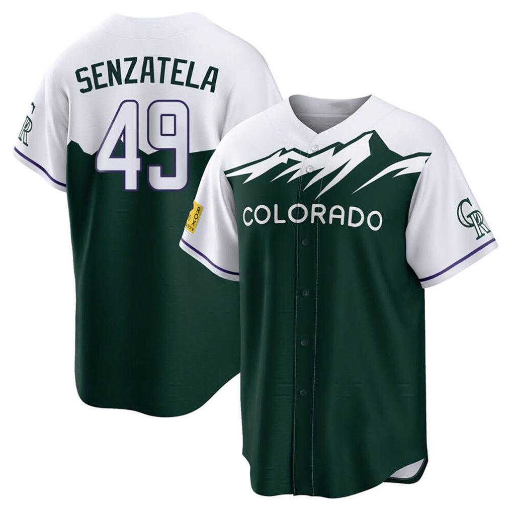Colorado Rockies #49 Antonio Senzatela Player Green AmberGomez City Connect Home Game Stitched Jerseys