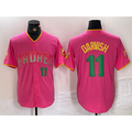 San Diego Padres #11 Yu Darvish Pink AmberGomez Player Number Fashion Jersey