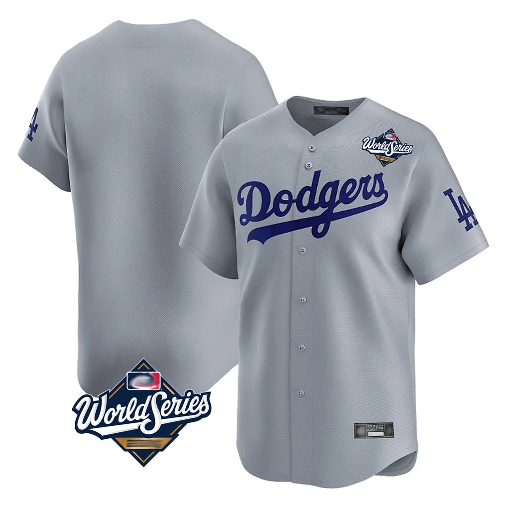 Los Angeles Dodgers Blank Player Gray AmberGomez Limited Home World Series Stitched Jerseys