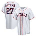 Houston Astros #27 Jose Altuve White AmberGomez Home Replica Player Name Jersey