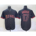 Los Angeles Angels #17 Shohei Ohtani Lights Out Black AmberGomez Fashion Cool base Jersey