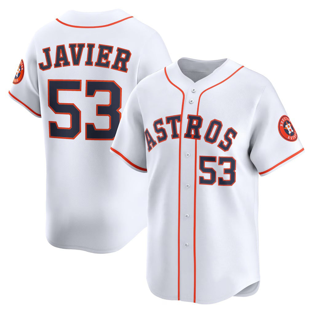 Houston Astros #53 Cristian Javier White AmberGomez Home Limited Player Jersey