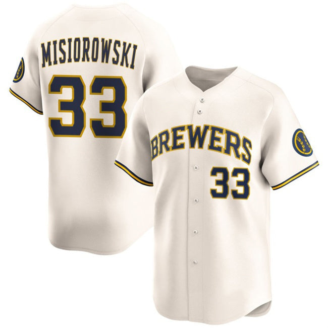 Milwaukee Brewers #33 Jacob Misiorowski Cream AmberGomez 2025 Limited Stitched Jersey