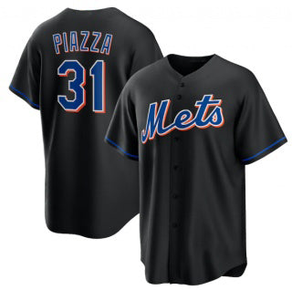 New York Mets #31 Mike Piazza Black AmberGomez 2022 Cool Base Stitched Jersey