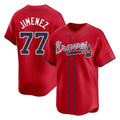 Atlanta Braves #77 Joe Jimenez Player Red AmberGomez Limited Home Game Stitched Jerseys