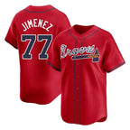 Atlanta Braves #77 Joe Jimenez Player Red AmberGomez Limited Home Game Stitched Jerseys