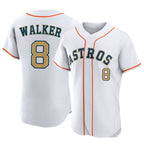 Houston Astros #8 Christian Walker Player Gold AmberGomez Collection Limited Elite Home Stitched Jerseys