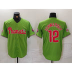 Philadelphia Phillies #12 Kyle Schwarber Green AmberGomez With Patch Stitched Cool Base Jersey