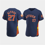 Houston Astros #27 Jose Altuve Navy AmberGomez 60th Anniversary Flex Base Stitched Jersey