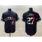 Houston Astros #27 Jose Altuve Black AmberGomez Mexico With World Serise Champions Patch Cool Base Stitched Jersey 2