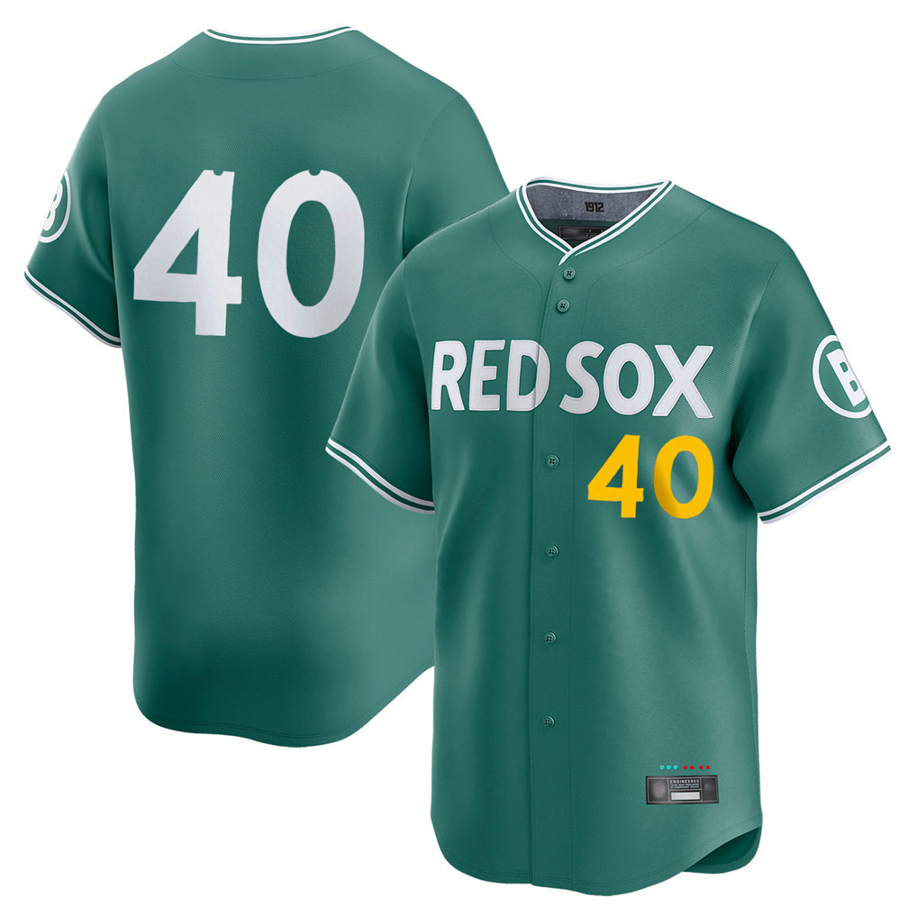 Boston Red Sox #40 Willson Contreras Player Green AmberGomez City Connect Limited Home Game Stitched Jerseys1