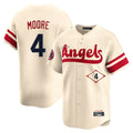 Los Angeles Angels #4 Christian Moore Player Cream AmberGomez City Connect Limited Home Stitched Jerseys