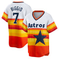 Houston Astros #7 Craig Biggio White AmberGomez Home Cooperstown Collection Player Jersey