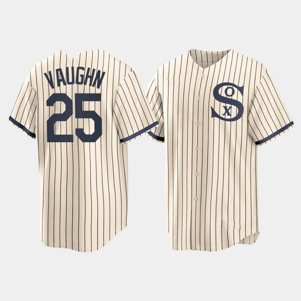 Chicago White Sox #25 Andrew Vaughn Player Cream AmberGomez Field of Dreams Home Game Stitched Jerseys