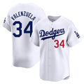Los Angeles Dodgers #34 Fernando Valenzuela Player White AmberGomez Limited Home Stitched Jerseys