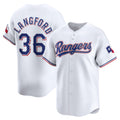 Texas Rangers #36 Wyatt Langford White AmberGomez Home Limited Player Jersey