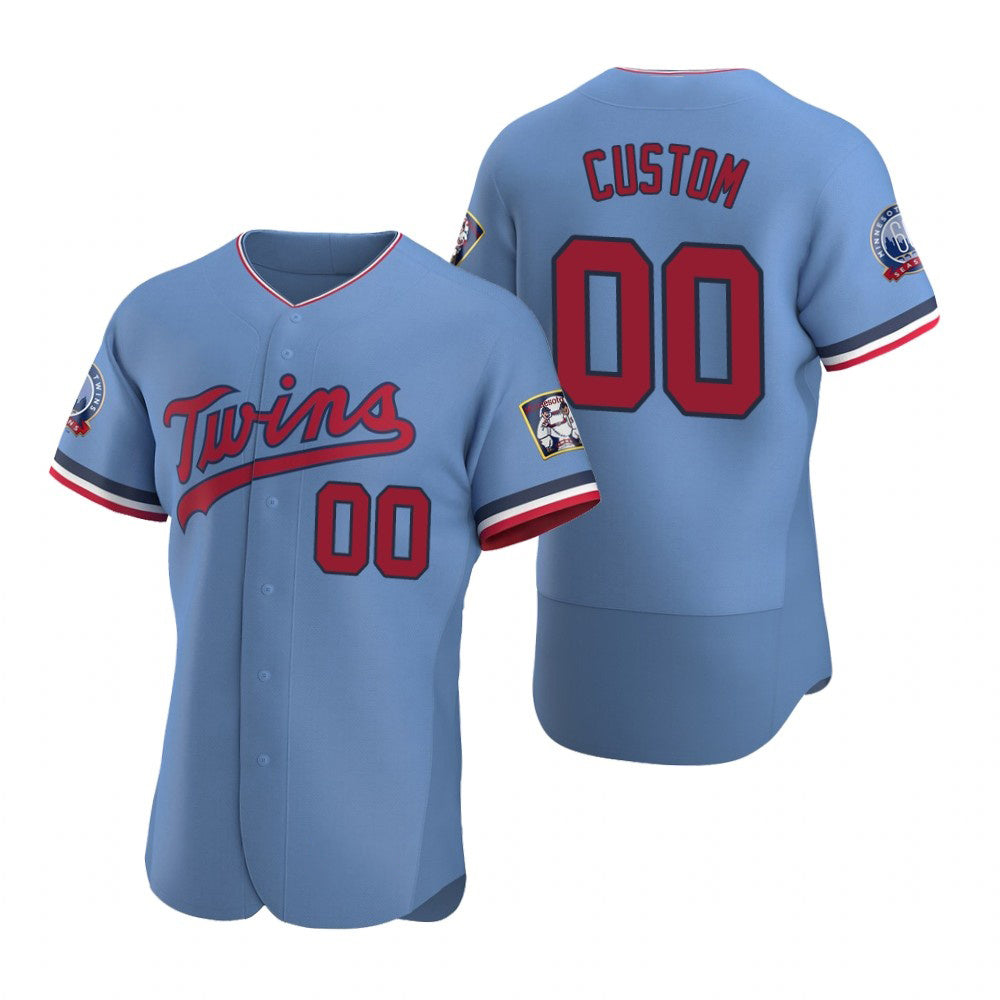 Custom Minnesota Twins Light Blue AmberGomez Stitched Flex Base Jersey