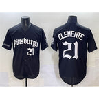 Pittsburgh Pirates #21 Roberto Clemente Black AmberGomez 'Gothic Steel City Edition' Vapor Limited Stitched Jersey