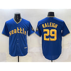 Seattle Mariners #29 Cal Raleigh Royal AmberGomez City Connect Cool Base Stitched Jersey