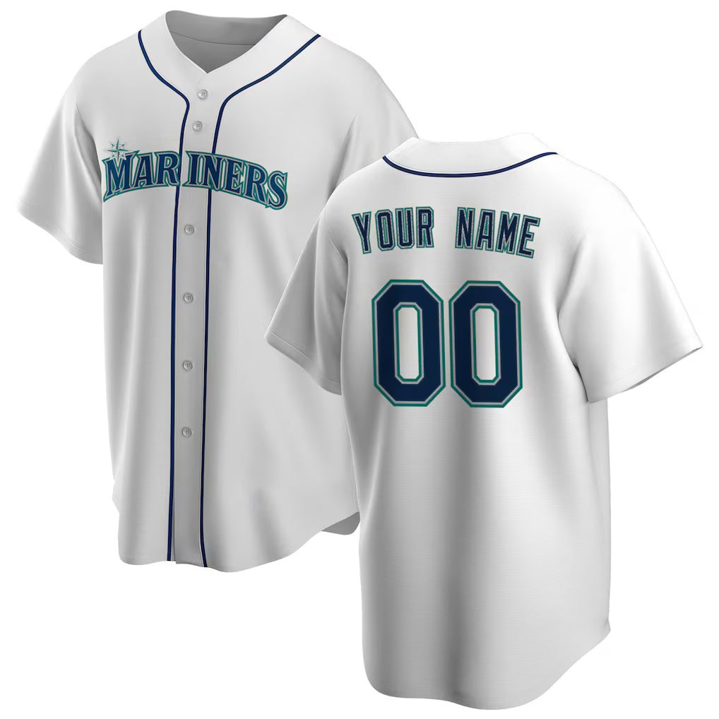 Custom Seattle Mariners White AmberGomez Home Replica Jersey
