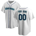 Custom Seattle Mariners White AmberGomez Home Replica Jersey