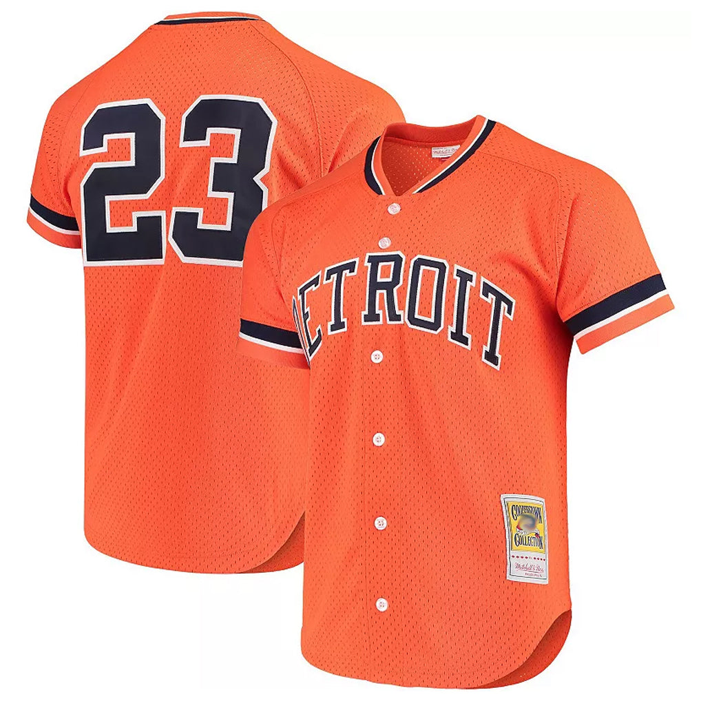 Detroit Tigers #23 Kirk Gibson Player Orange AmberGomez DMitchell & Ness Cooperstown Collection Batting Limited Stitched Jerseys
