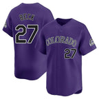 Colorado Rockies #27 Jordan Beck Player Purple AmberGomez Limited Home Stitched Jerseys