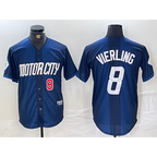 Detroit Tigers #8 Matt Vierling Number Navy AmberGomez 2024 City Connect Cool Base Limited Stitched Jersey