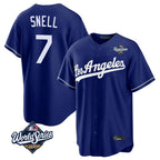 Los Angeles Dodgers #7 Blake Snell Player Royal AmberGomez Game World Series Stitched Jerseys