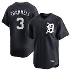 Detroit Tigers #3 Alan Trammell Player Navy AmberGomez Home Limited Game Stitched Jerseys