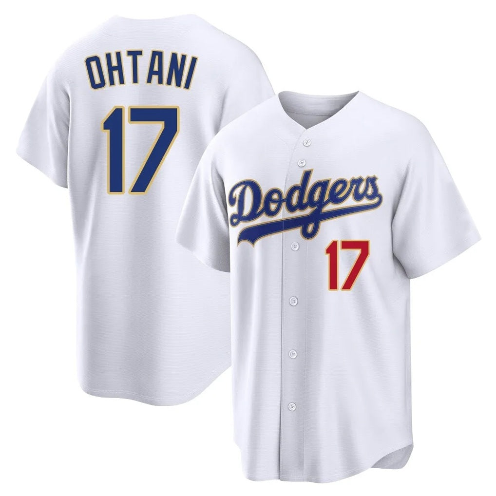 Los Angeles Dodgers #17 Shohei Ohtani Player Gold White AmberGomez 2026 Collection Stadium Limited Stitched Jerseys