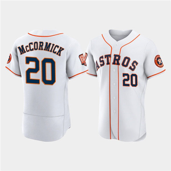 Houston Astros #20 Chas McCormick White AmberGomez 60th Anniversary Flex Base Stitched Jersey