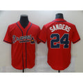 Atlanta Braves #24 Deion Sanders Red AmberGomez Game Jerseys