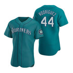 Seattle Mariners #44 Julio Rodr¨ªguez Aqua AmberGomez Flex Base Stitched Jersey