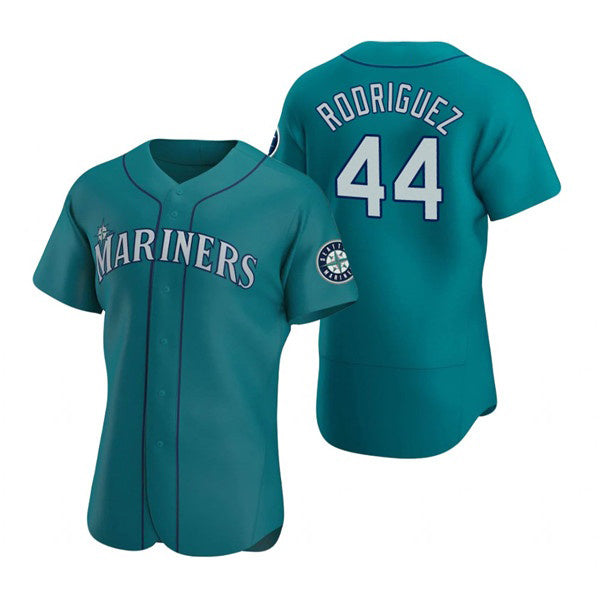 Seattle Mariners #44 Julio Rodr¨ªguez Aqua AmberGomez Flex Base Stitched Jersey