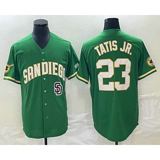 San Diego Padres #23 Fernando Tatis Jr Green AmberGomez Cool Base Stitched Jersey 2