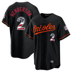 Baltimore Orioles #2 Gunnar Henderson Player Black AmberGomez USA 250 Fourth of July Home Game Stitched Jerseys