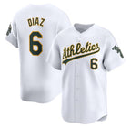 Oakland Athletics #6 Jordan Diaz White AmberGomez Home Limited Stitched Jersey