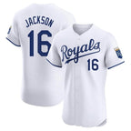 Kansas City Royals #16 Bo Jackson Player White AmberGomez Alt Limited Elite Home Stitched Jerseys