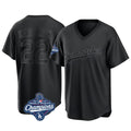 Los Angeles Dodgers #22 Clayton Kershaw Player Black AmberGomez World Series Meet Pitch Fashion T-shirt Stitched Jerseys