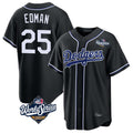 Los Angeles Dodgers #25 Tommy Edman Player Black AmberGomez World Series Carbon Limited Home Stitched Jerseys