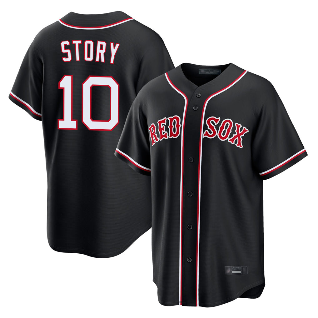 Boston Red Sox #10 Trevor Story Player Black AmberGomez Out Home Game Stitched Jerseys