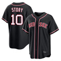 Boston Red Sox #10 Trevor Story Player Black AmberGomez Out Home Game Stitched Jerseys