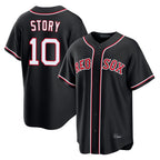 Boston Red Sox #10 Trevor Story Player Black AmberGomez Out Home Game Stitched Jerseys