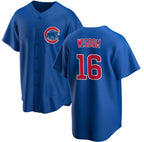 Chicago Cubs #16 Patrick Wisdom Blue AmberGomez Cool Base Stitched Jersey