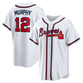 Atlanta Braves #12 Sean Murphy White AmberGomez Replica Player Jersey