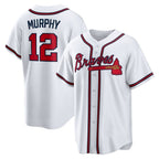 Atlanta Braves #12 Sean Murphy White AmberGomez Replica Player Jersey
