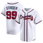 Atlanta Braves #99 Spencer Strider White AmberGomez Home Limited Player Jersey